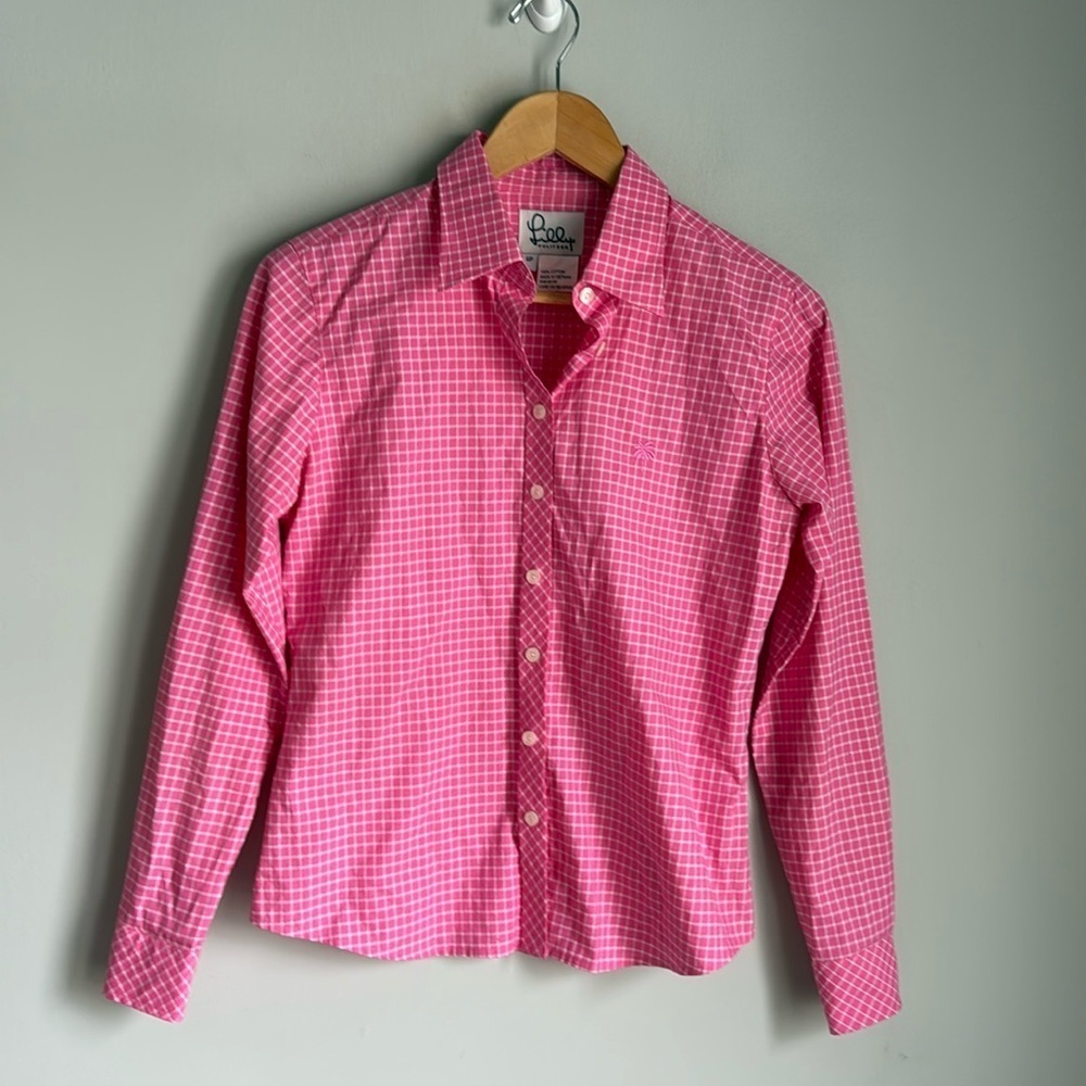 Lilly pullitzer cotton button down shirt 6P
